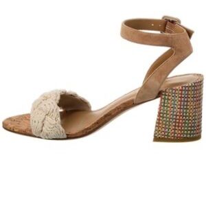 Johnny Was Women's Braid Multicolor Block Heel Sandals Size 8